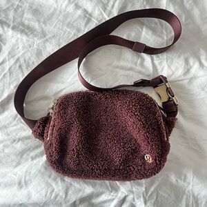 lululemon athletica Maroon Fleece Crossbody Bag